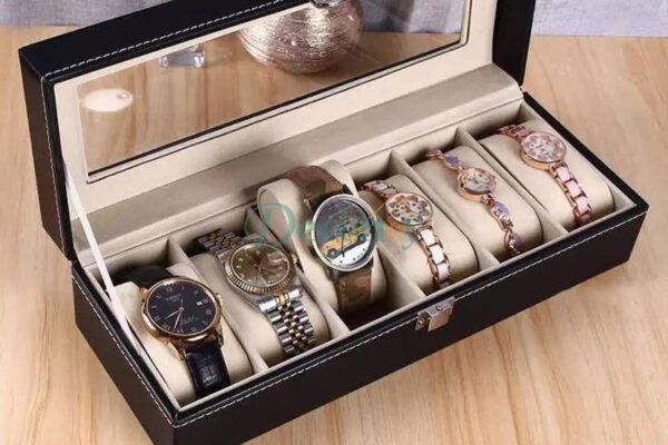 6 Leather Watch Organizer Box