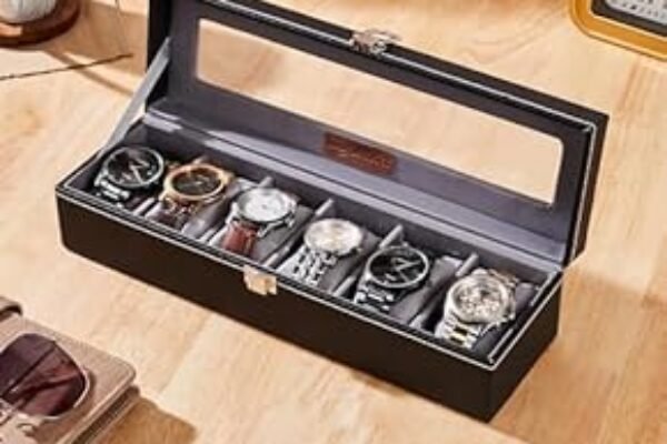 6 Leather Watch Organizer Box