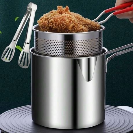 Stainless Steel Deep Fryer Double Bowl