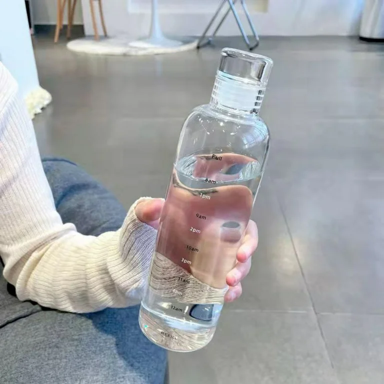 Time-cale-Clear Glass-Water-Bottle-Leakproof-1