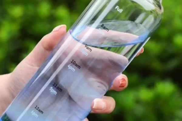 Time Scale Clear Glass Water Bottle