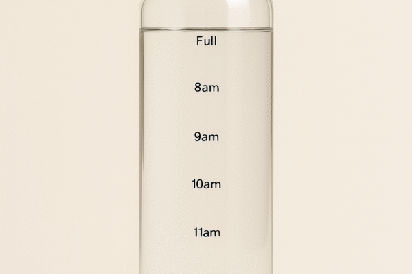 Time Scale Clear Glass Water Bottle