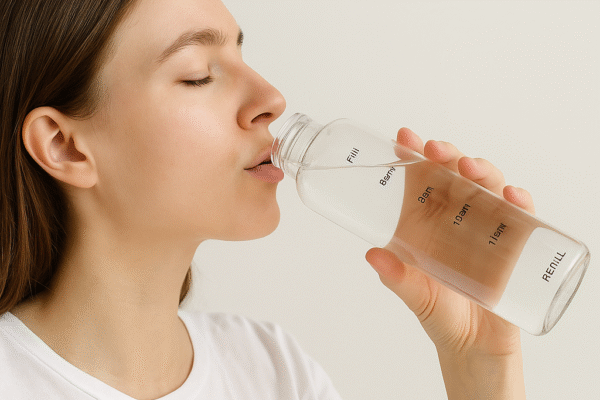 Time Scale Clear Glass Water Bottle