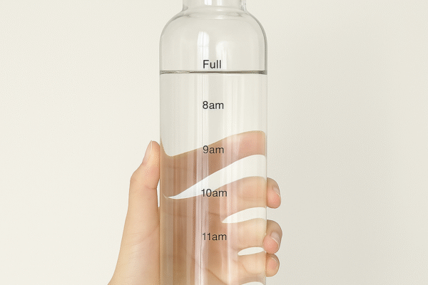 Time Scale Clear Glass Water Bottle