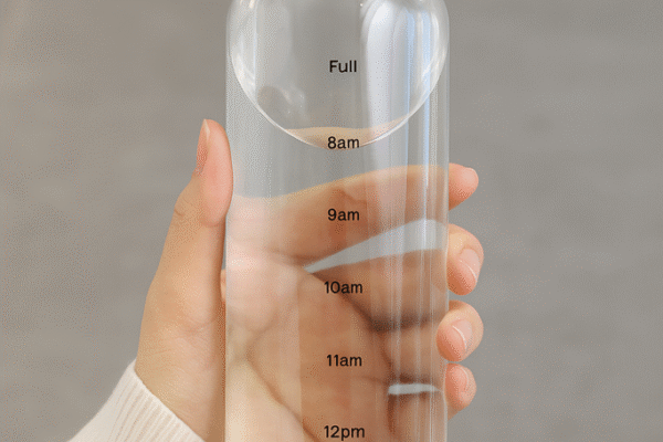 Time Scale Clear Glass Water Bottle