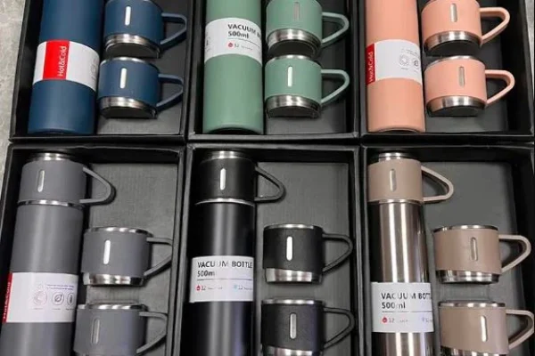 Vacuum Bottle Set with Matching Cups